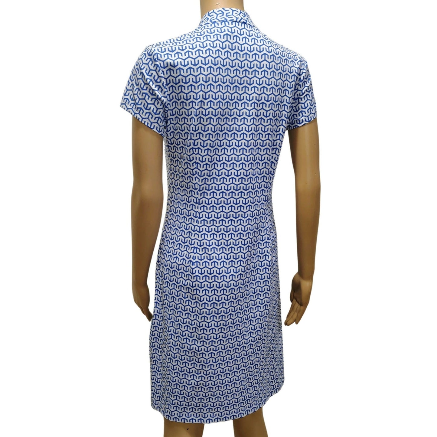 J. McLaughlin Ivana Women Short Sleeve Blue White Short Athletic Dress Sz Small