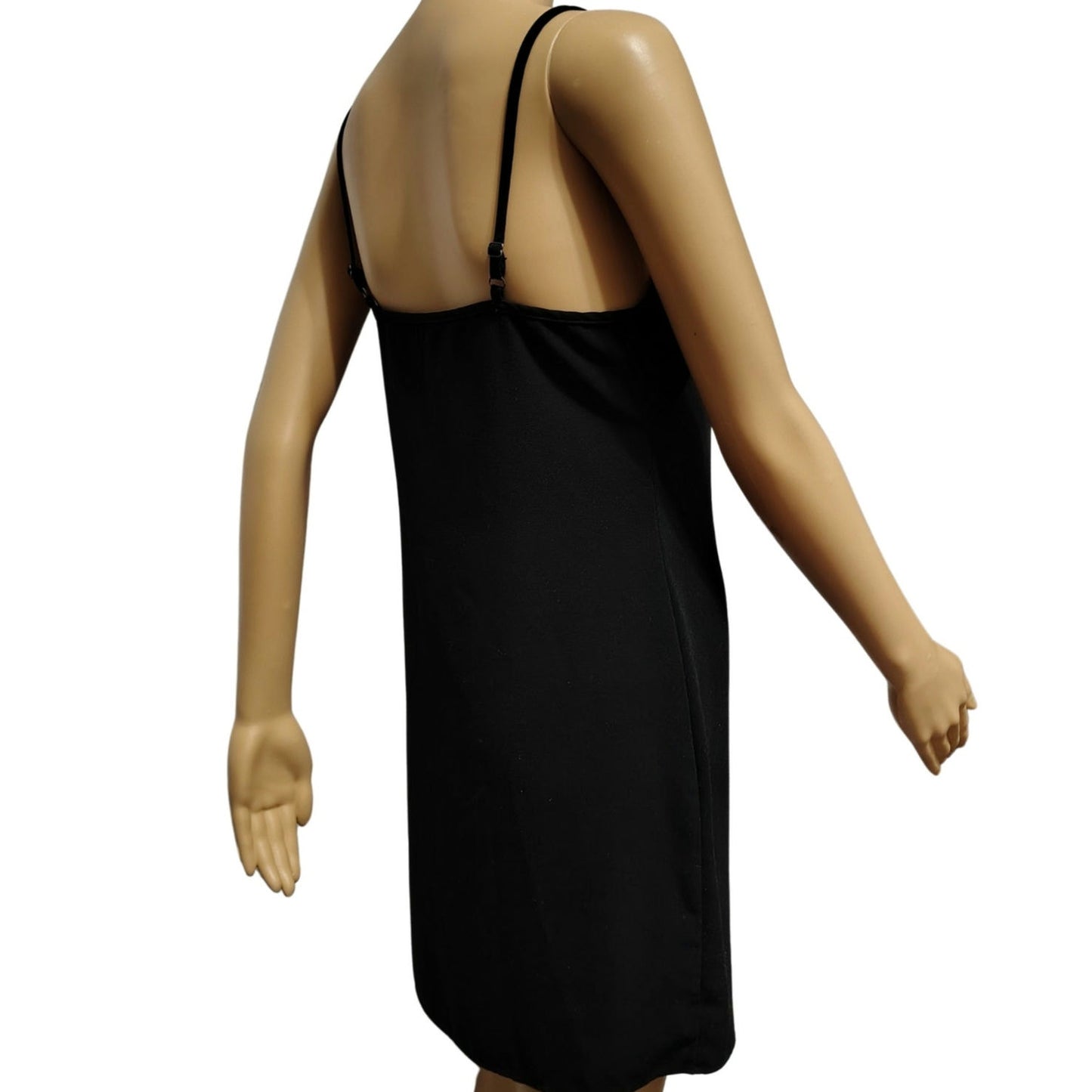 REISS Black Short Slip Dress Adjustable Spaghetti Straps V Neckline Size XS