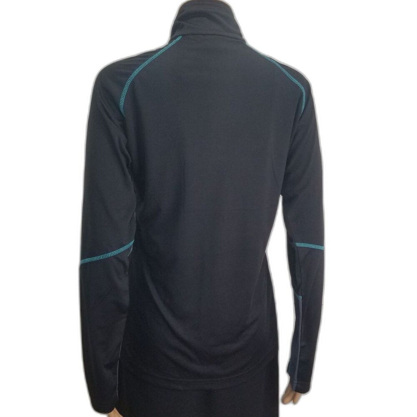 Subaru Black Label Black with Blue Pullover Zip Up Collar Shirt Size Small