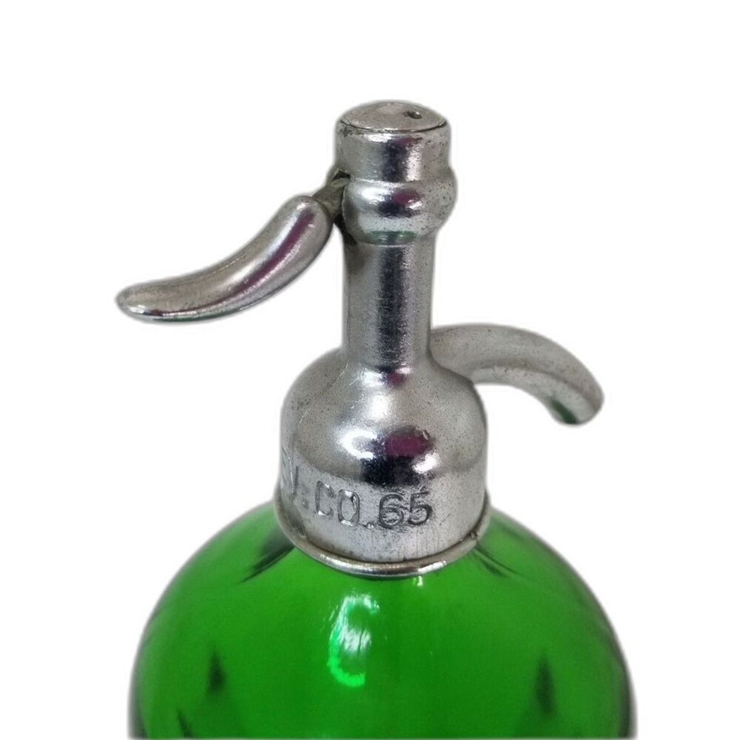 Antique Chrome Green Kauffman Beverage Co Soda Spray Seltzer Siphon Bottle 1900s