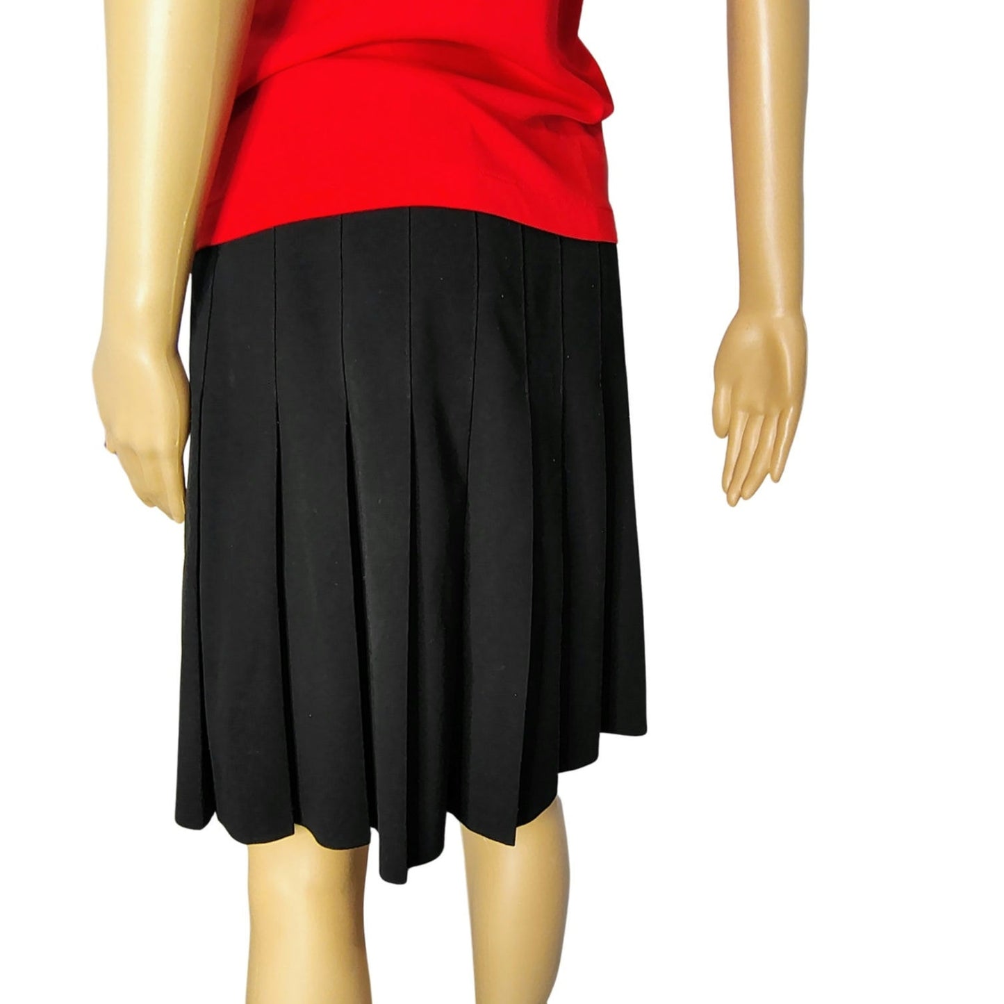 Norma Kamali Black Pleated Short Drop Waist Skirt Size 6