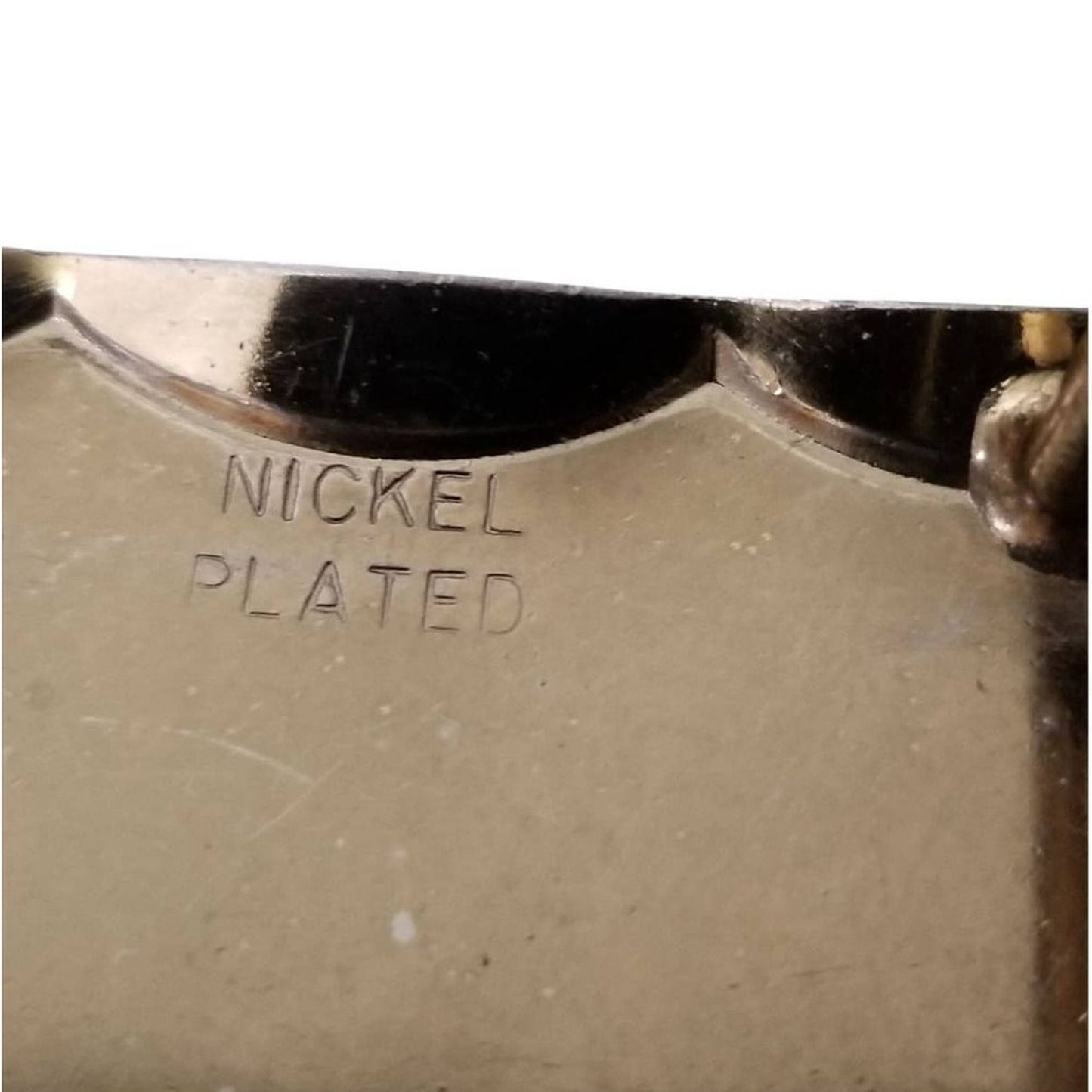 Silver Rectangle Nickel Plated Beveled Edge Replacement Belt Buckle Gently Used [Vintage}