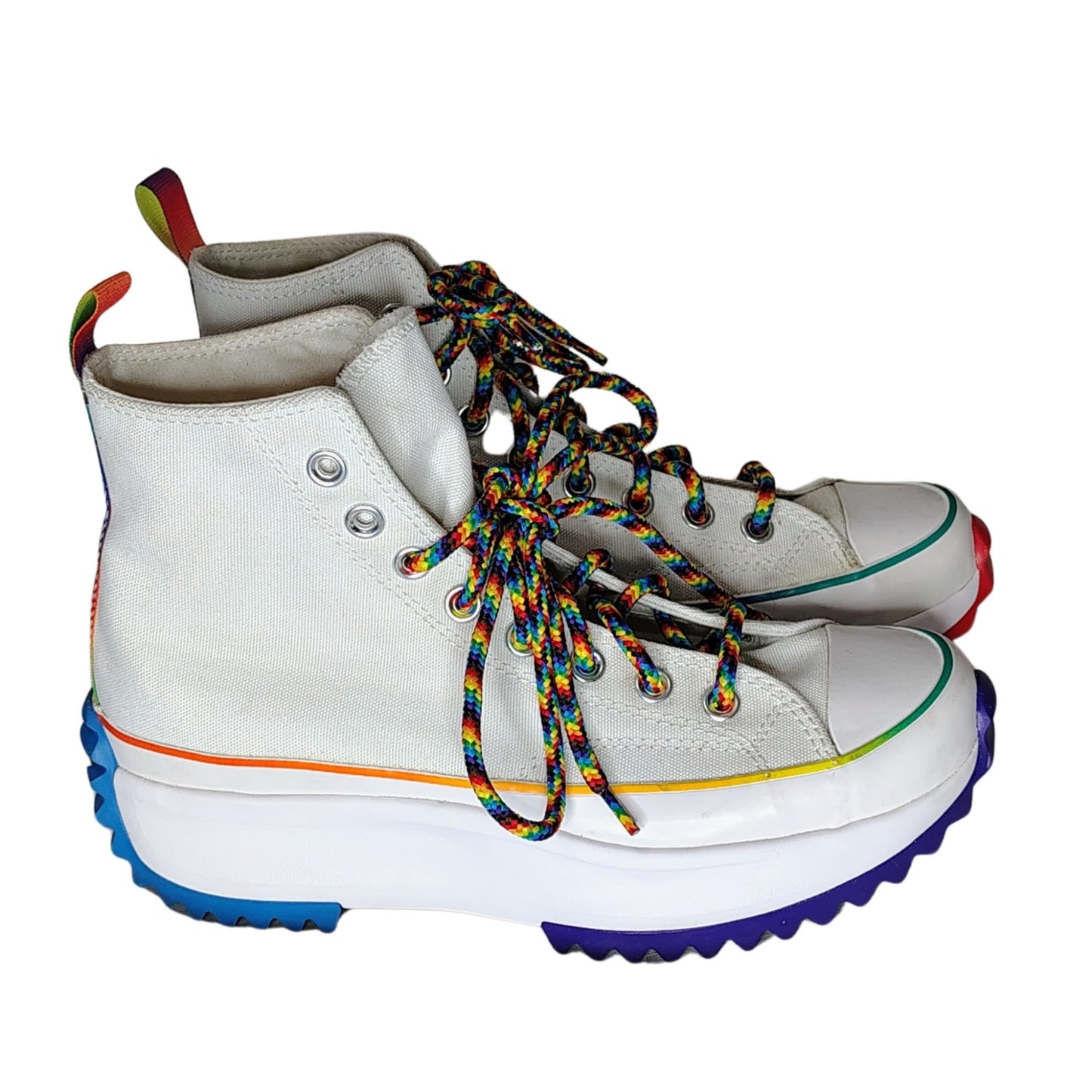 Converse Run Star Hike Hi Platform PRIDE Rainbow Sneakers Size 8 Women 6.5 Mens