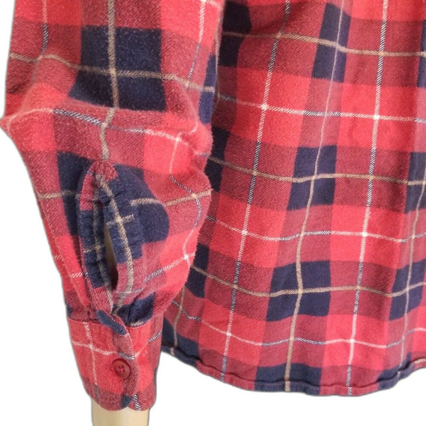 Vintage Dry Goods Cowboy Western Red Black Plaid Button Up Shirt Men Size Medium