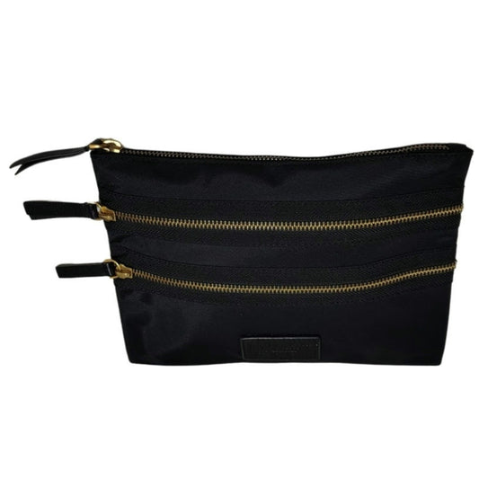 Black Marc Jacobs Piqué-shell Clutch In-Bag Organizer Three Zipped Compartrments
