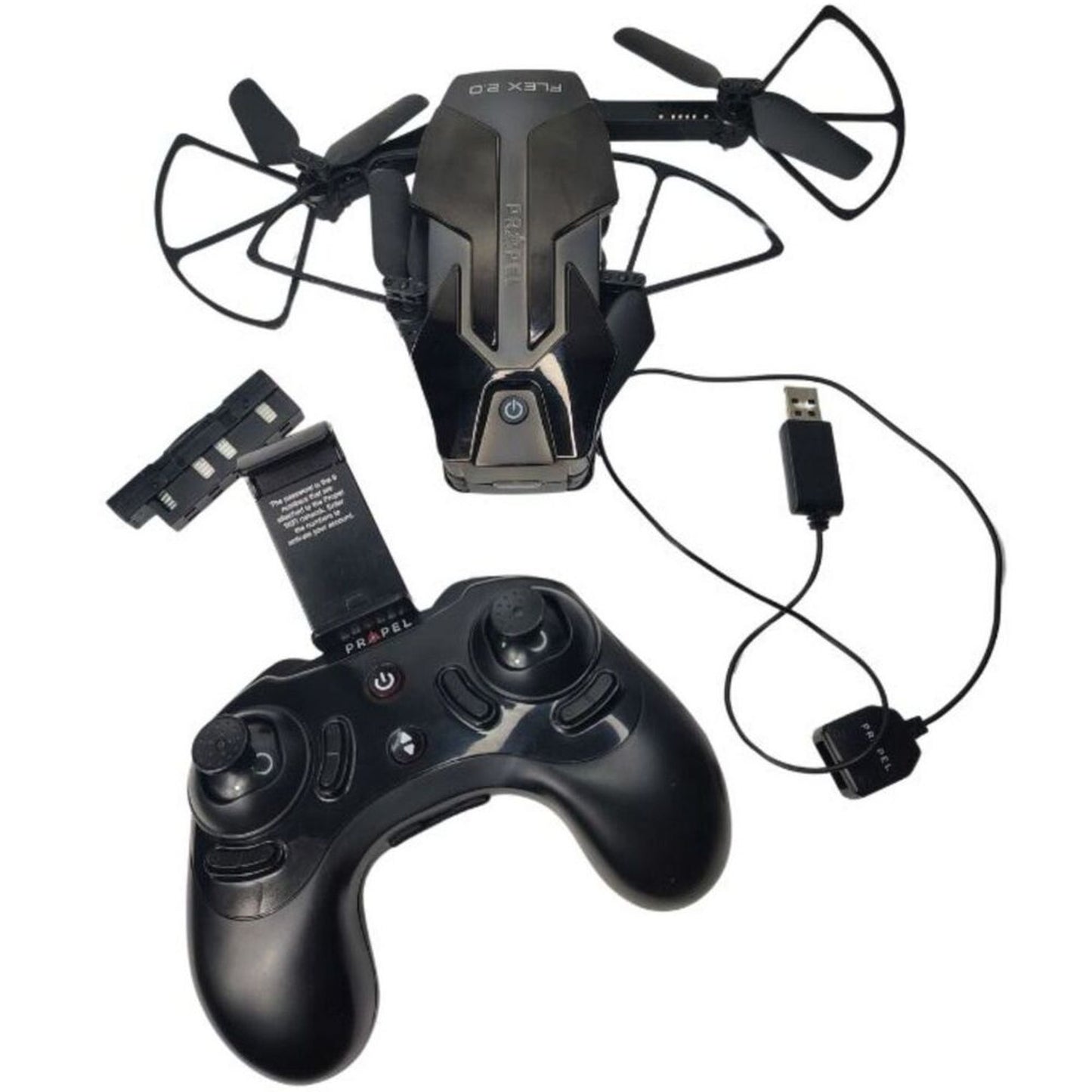 Propel Flex 2.0 Compact Folding Drone Quadcopter Black Barely Used HD Camera