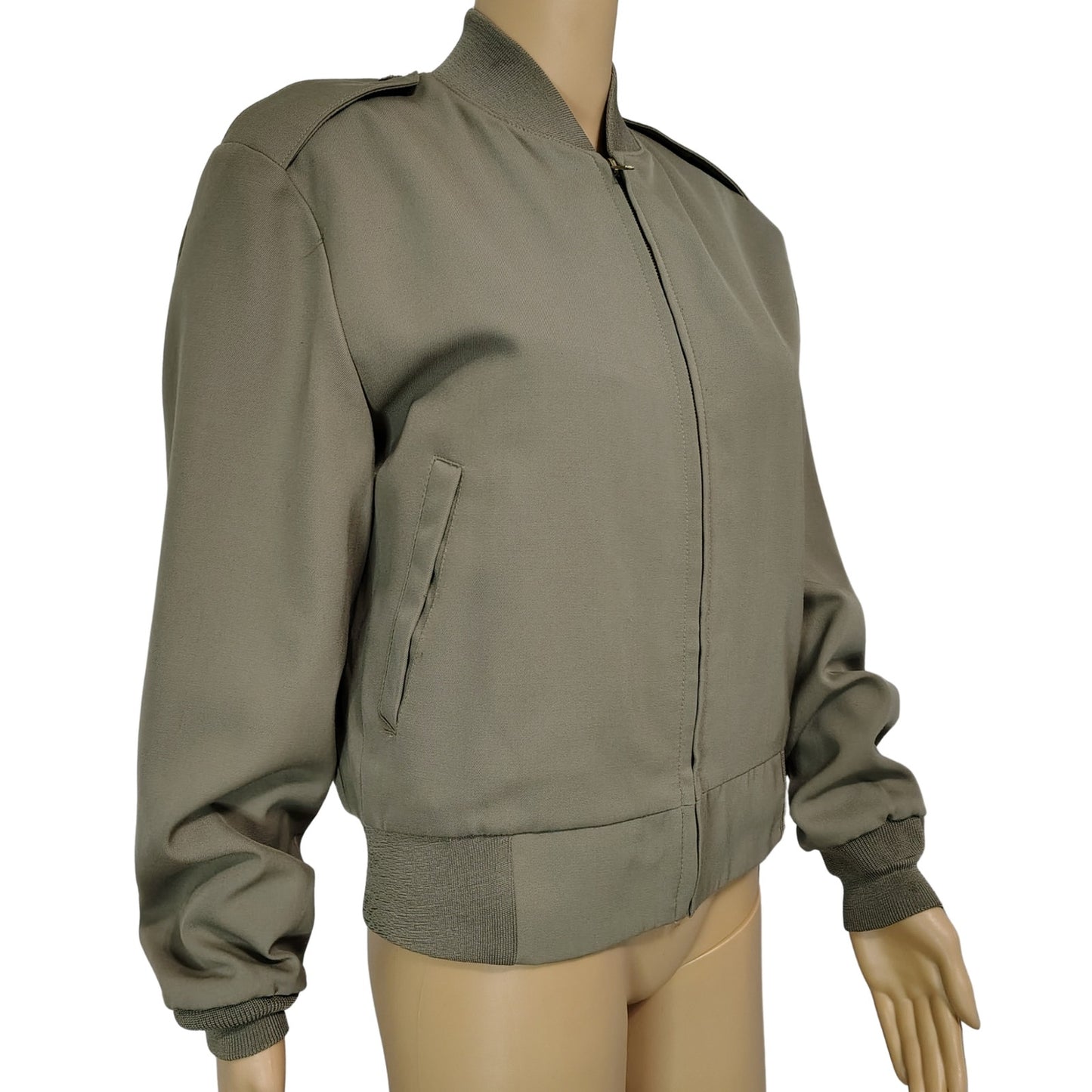 USMC Tanker Zip Up Bomber Jacket Neptune Garment Co. Epaulets Lined 36 Short