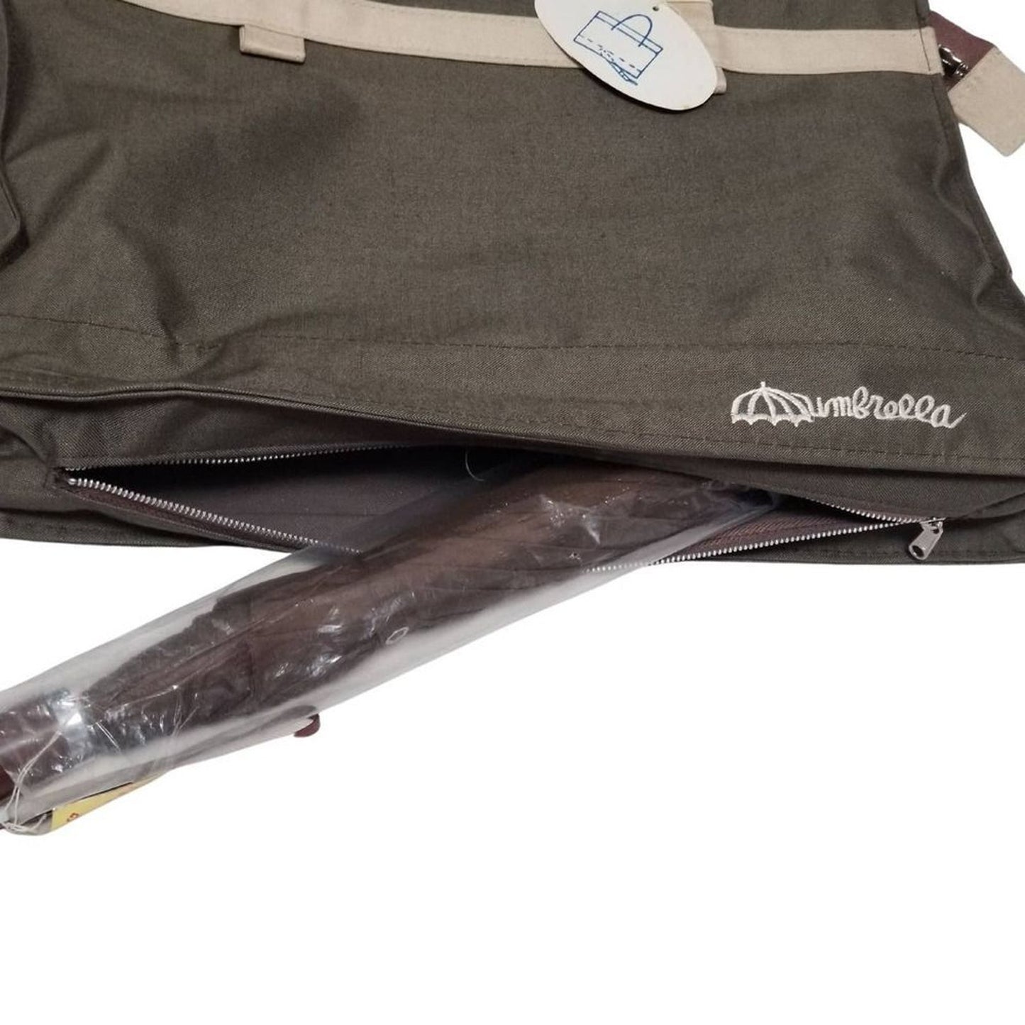 Vintage Green Umbrella Tote Bag Designed by Duebbert Rain Bag New with tags