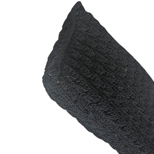 1940s Maxi Clutch Bag Large Black Crocheted Cord Vintage Lucite Toggle by Conmar