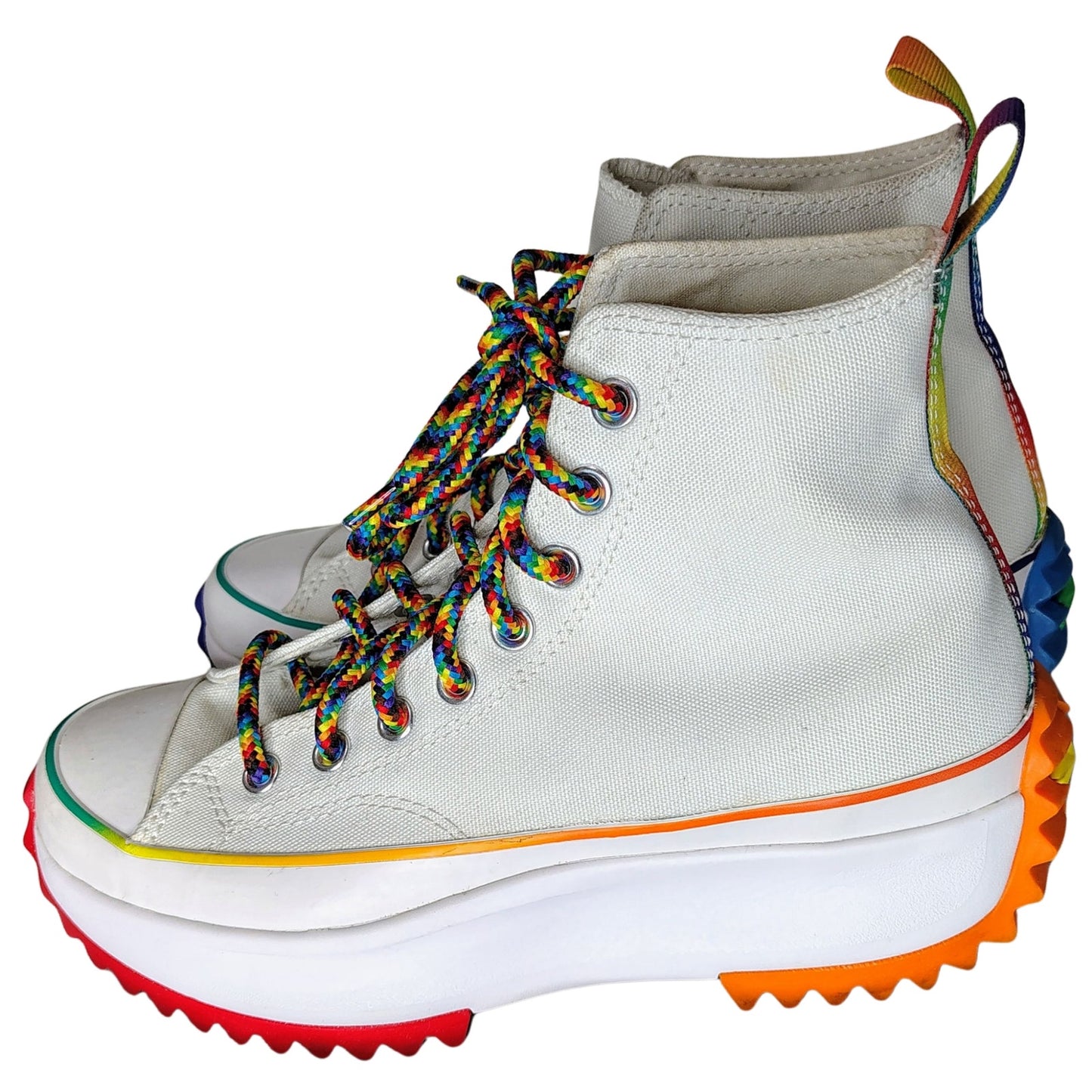 Converse Run Star Hike Hi Platform PRIDE Rainbow Sneakers Size 8 Women 6.5 Mens