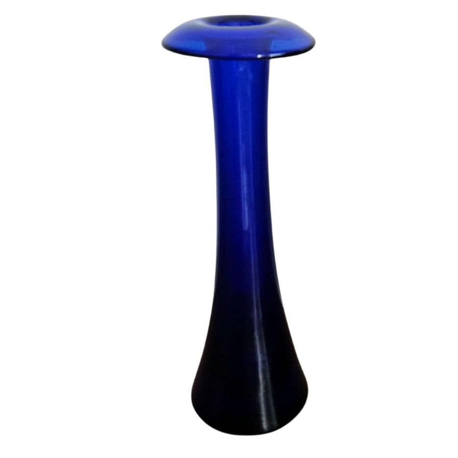 Tiffany & Co. Hand-Blown Blue Art Glass Vase Elsa Peretti Signed Home Decor