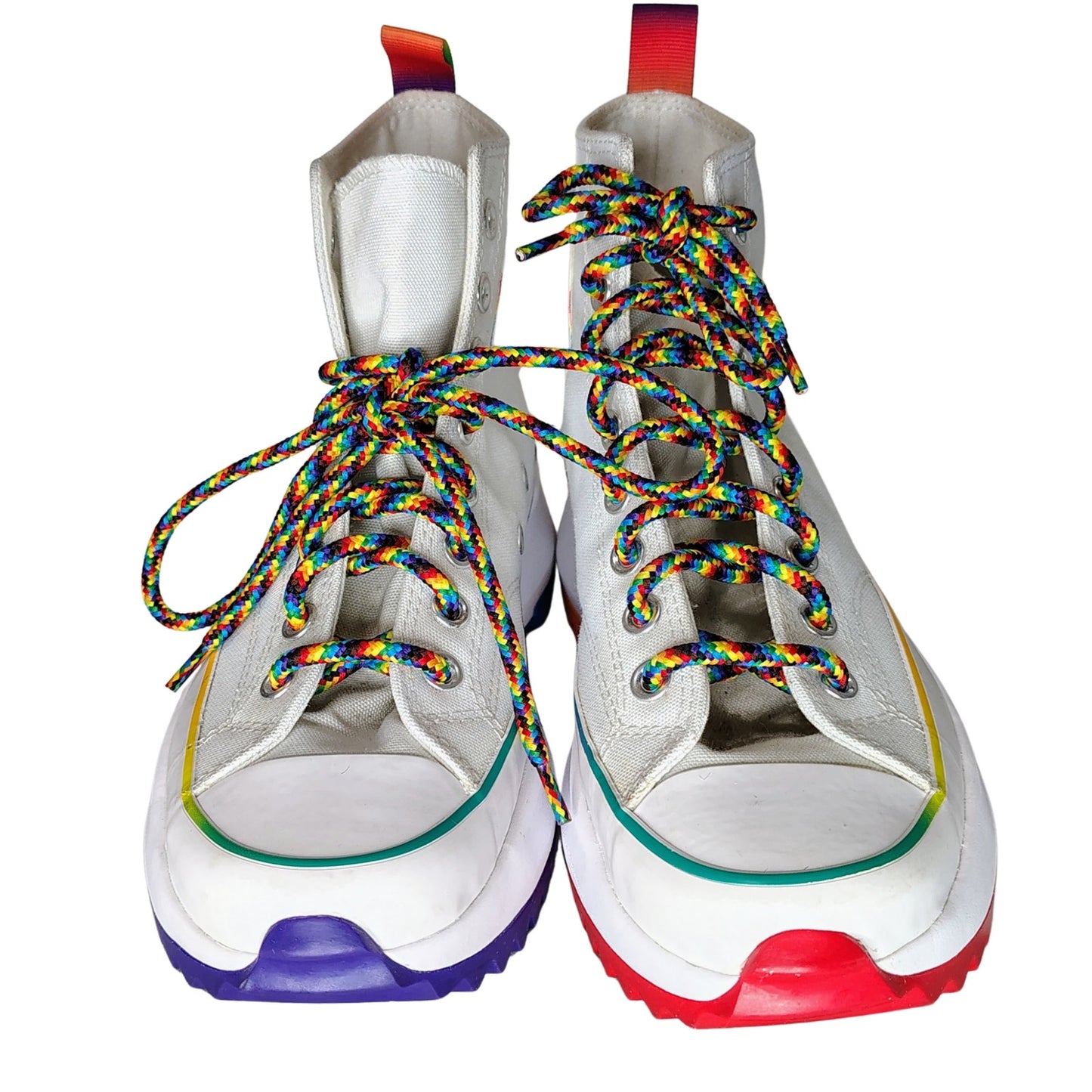 Converse Run Star Hike Hi Platform PRIDE Rainbow Sneakers Size 8 Women 6.5 Mens