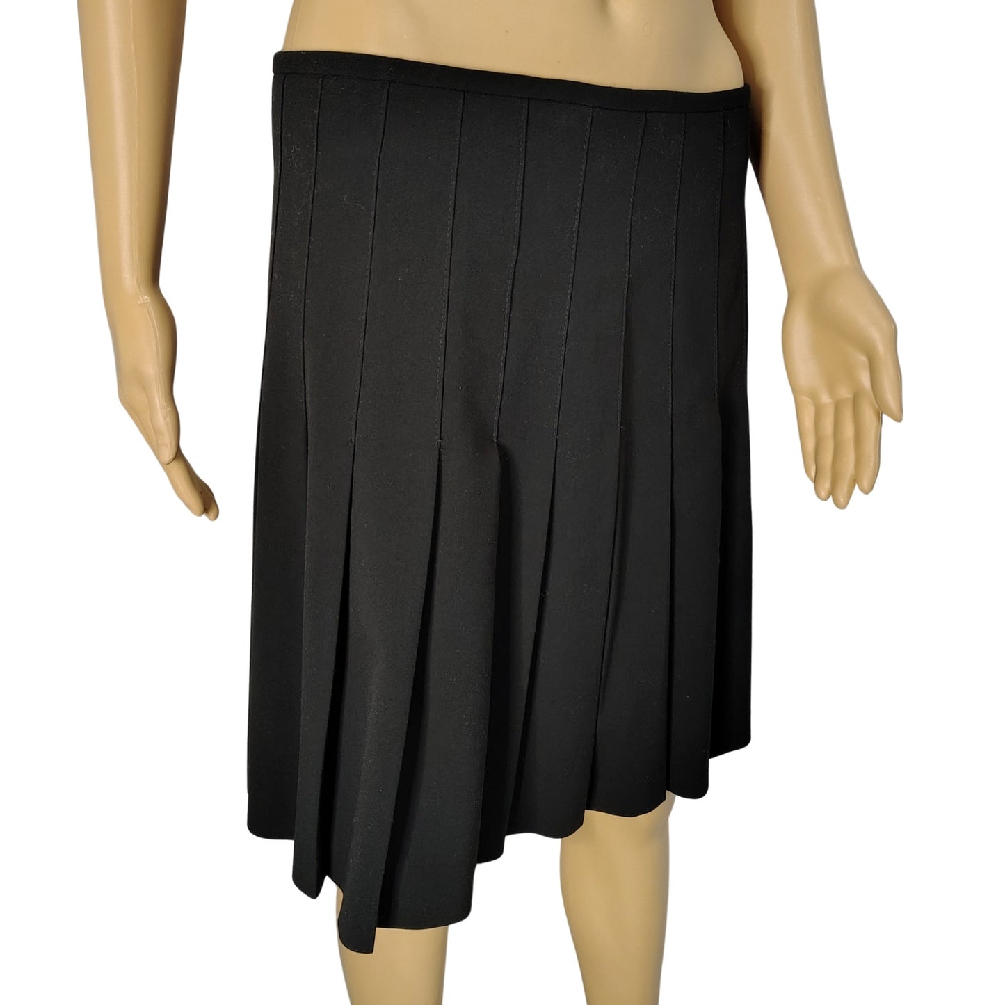 Norma Kamali Black Pleated Short Drop Waist Skirt Size 6