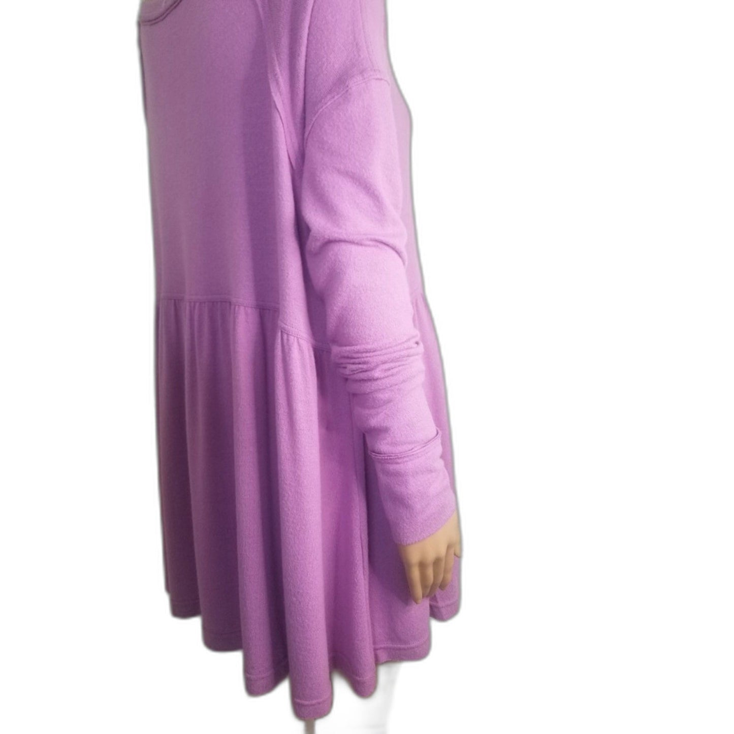 Loose fit Plum Lilac Wide Fit Baby Doll Top Box Cut Long Sleeves Med Free People