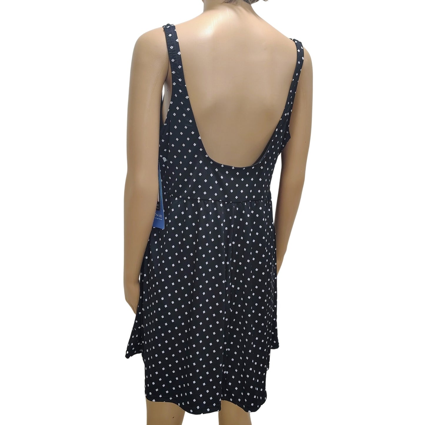 Diamonds Black White SlimSwim Magic Brands Onepiece Bathing Suit Swimdress SZ XL