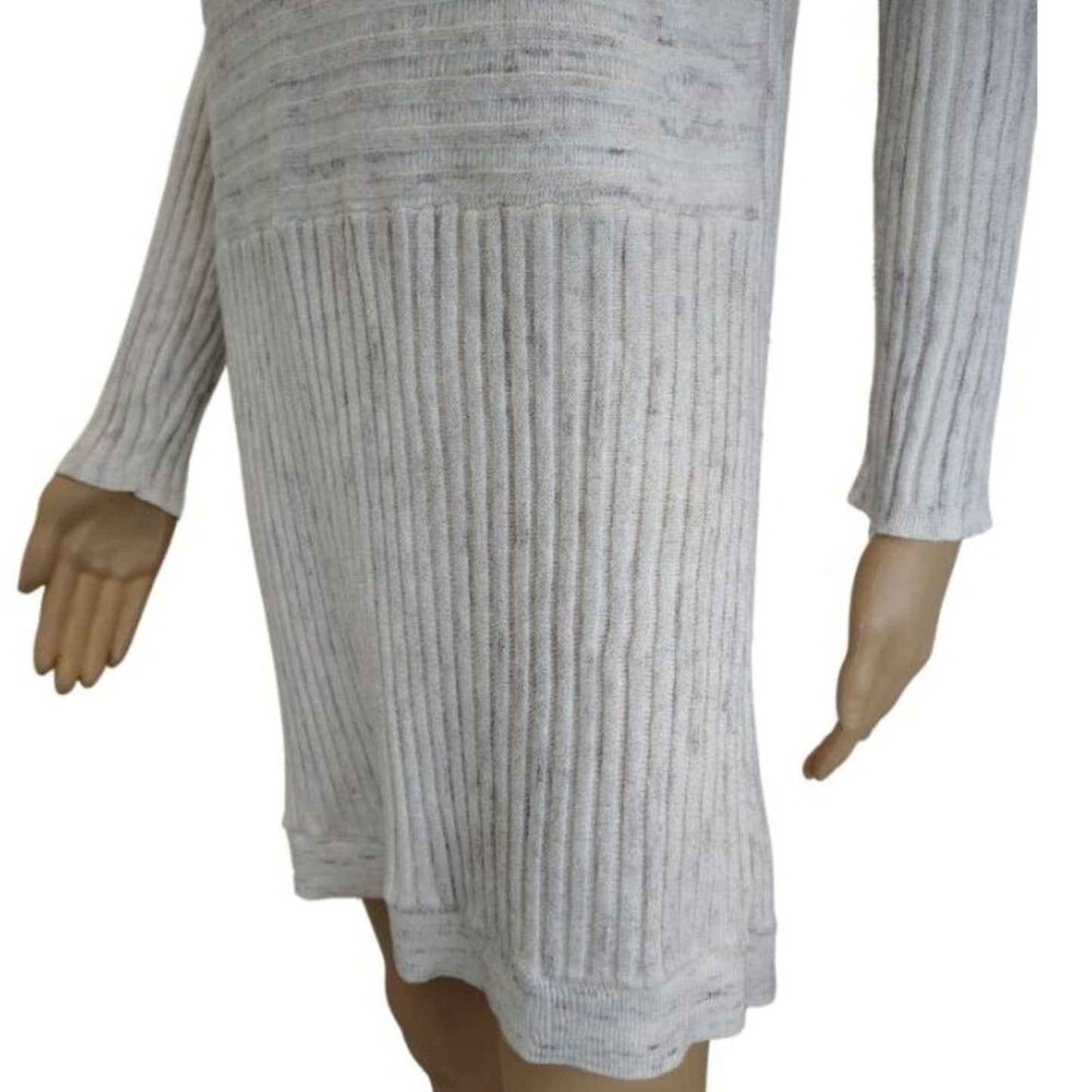 MOTH Anthropologie Beige Long Sleeve Boat Neck Sweater Tunic Dress Size Large
