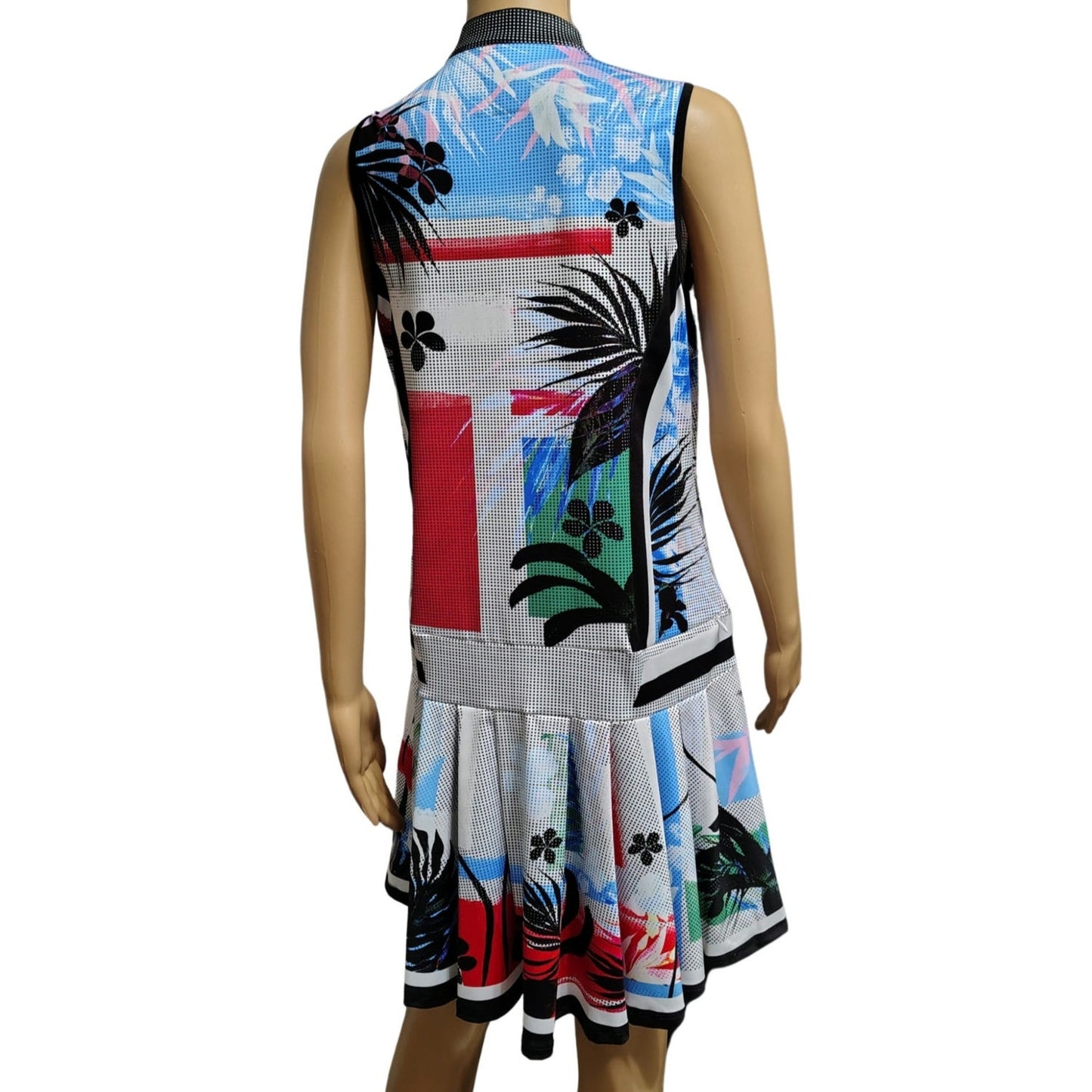 Lucky in Love Catalina Golf Dress High Neck Full Back Pleated Drop Waist Size Medium