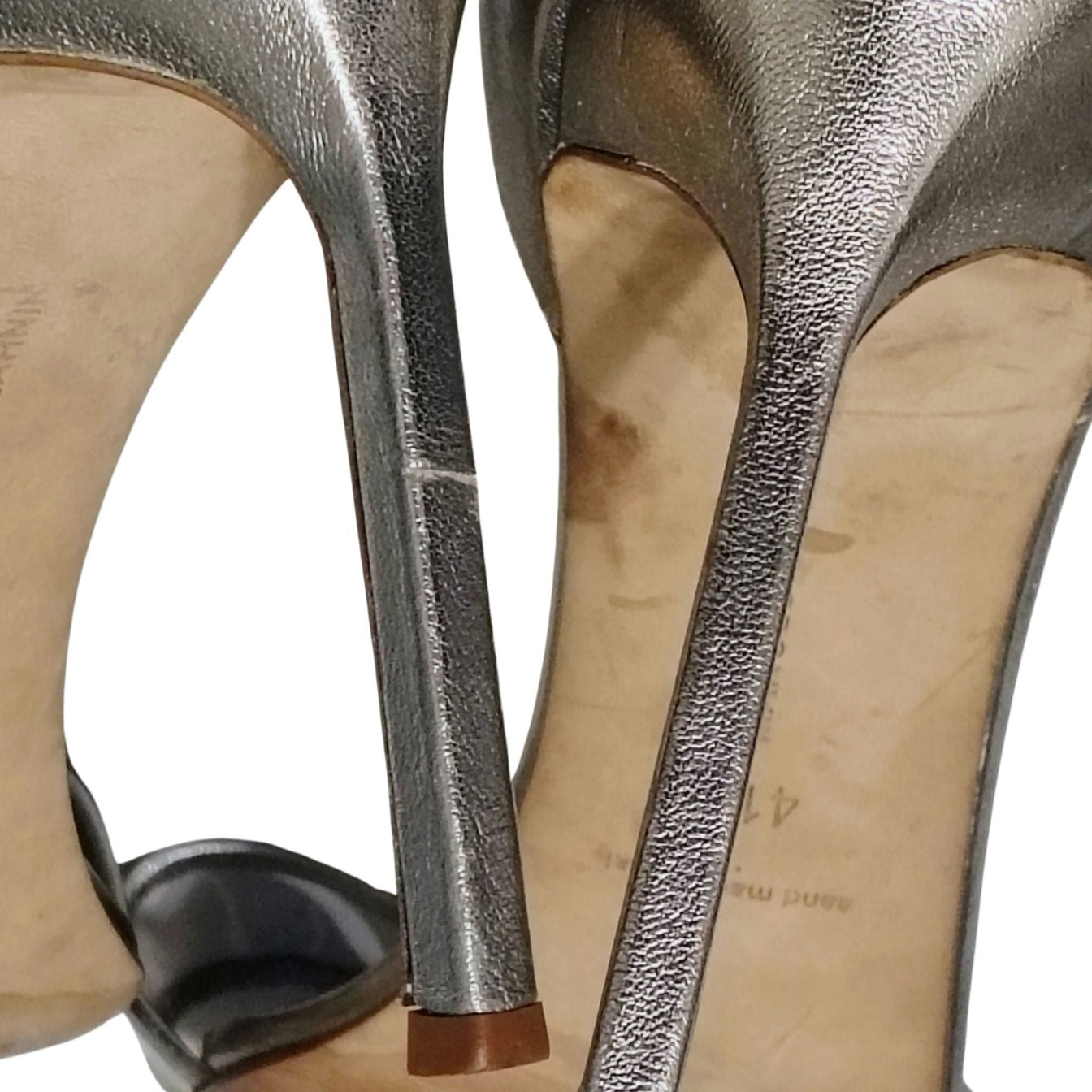 Manolo Blahnik Bronze Leather and Transparent PVC Lavanasa Sandals Size 10.5