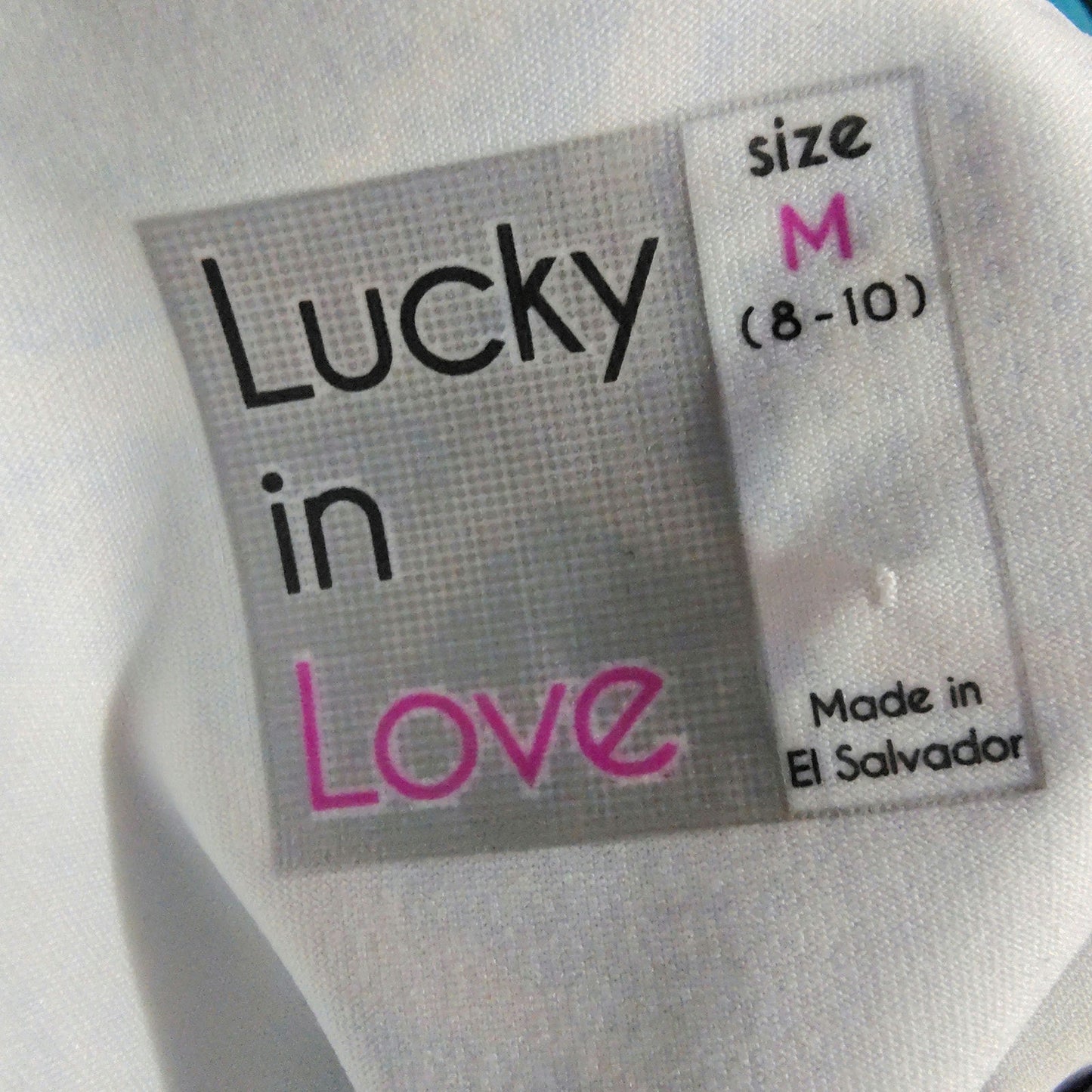 Lucky in Love Catalina Golf Dress High Neck Full Back Pleated Drop Waist Size Medium