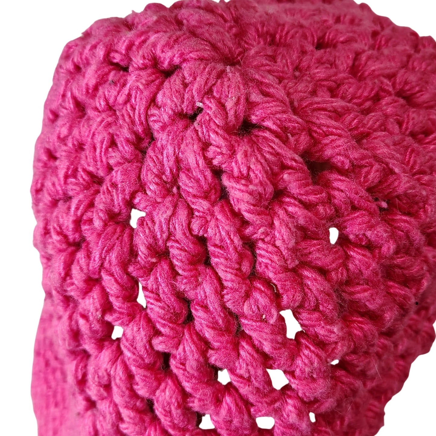Vintage Pink Crochet Knit Bucket Hat Wide Brim Size Small