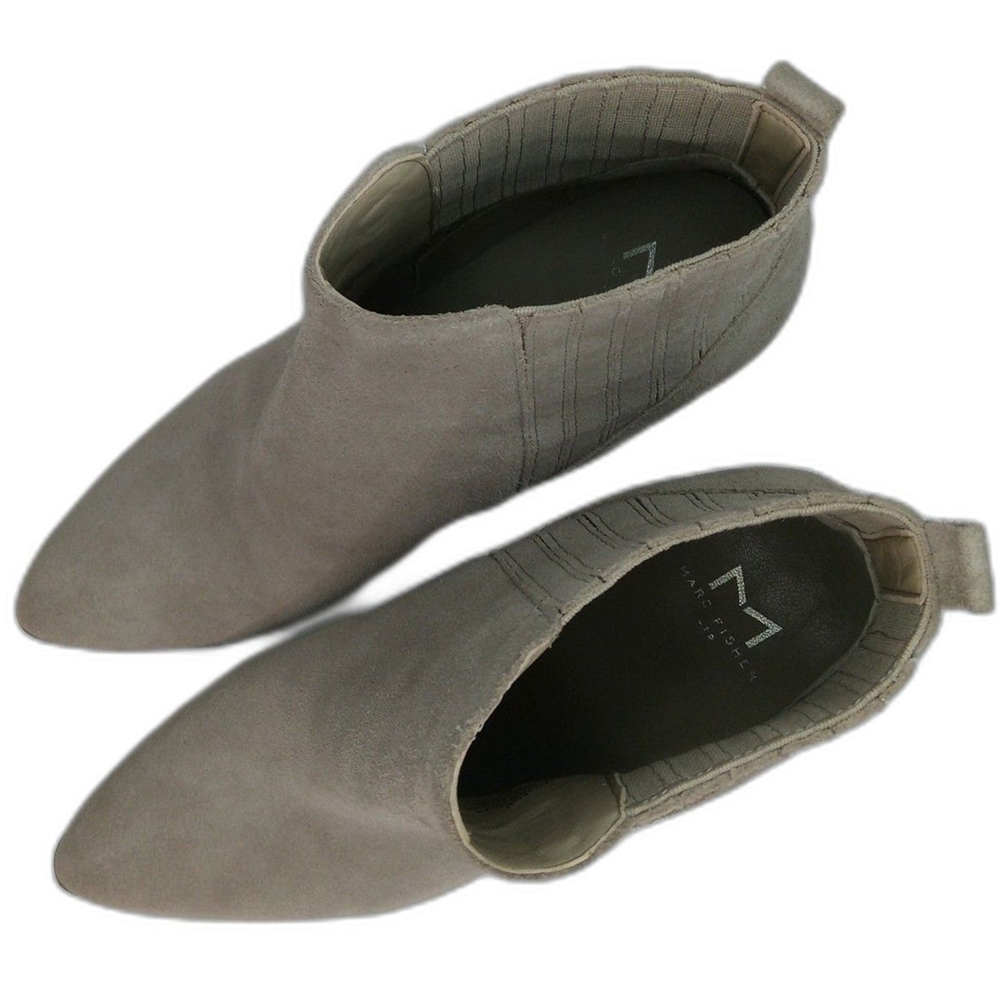Marc Fisher Alva Taupe Suede Pull On Bootie Ankle Height Pointed Toe Size 8.5