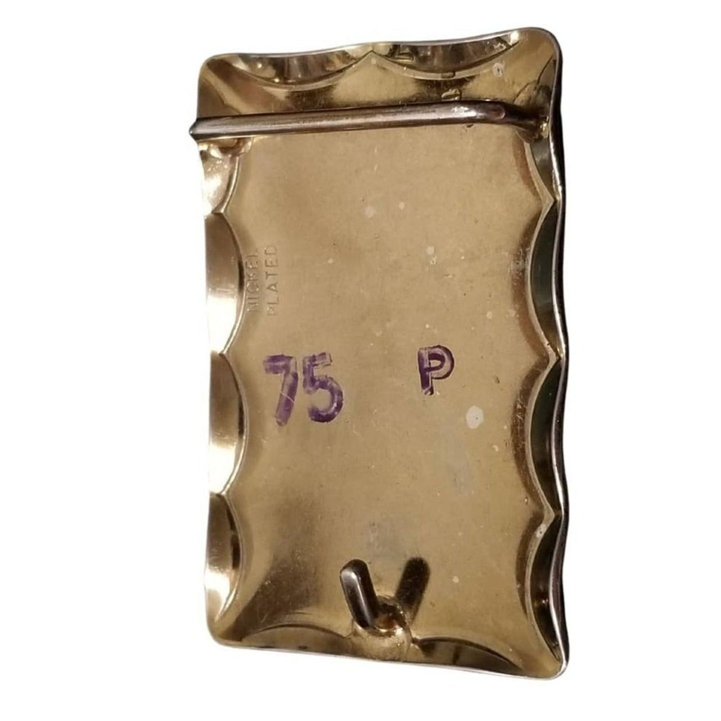 Silver Rectangle Nickel Plated Beveled Edge Replacement Belt Buckle Gently Used [Vintage}