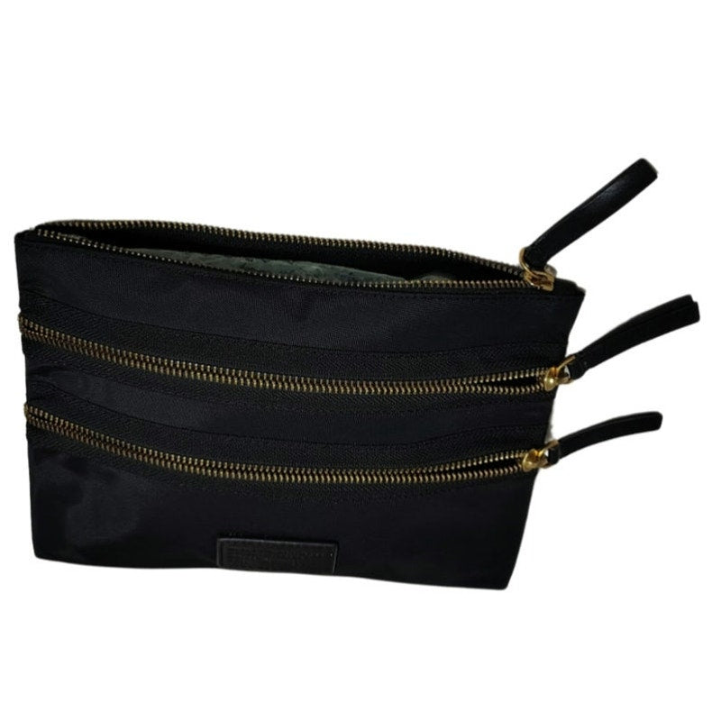 Black Marc Jacobs Piqué-shell Clutch In-Bag Organizer Three Zipped Compartrments
