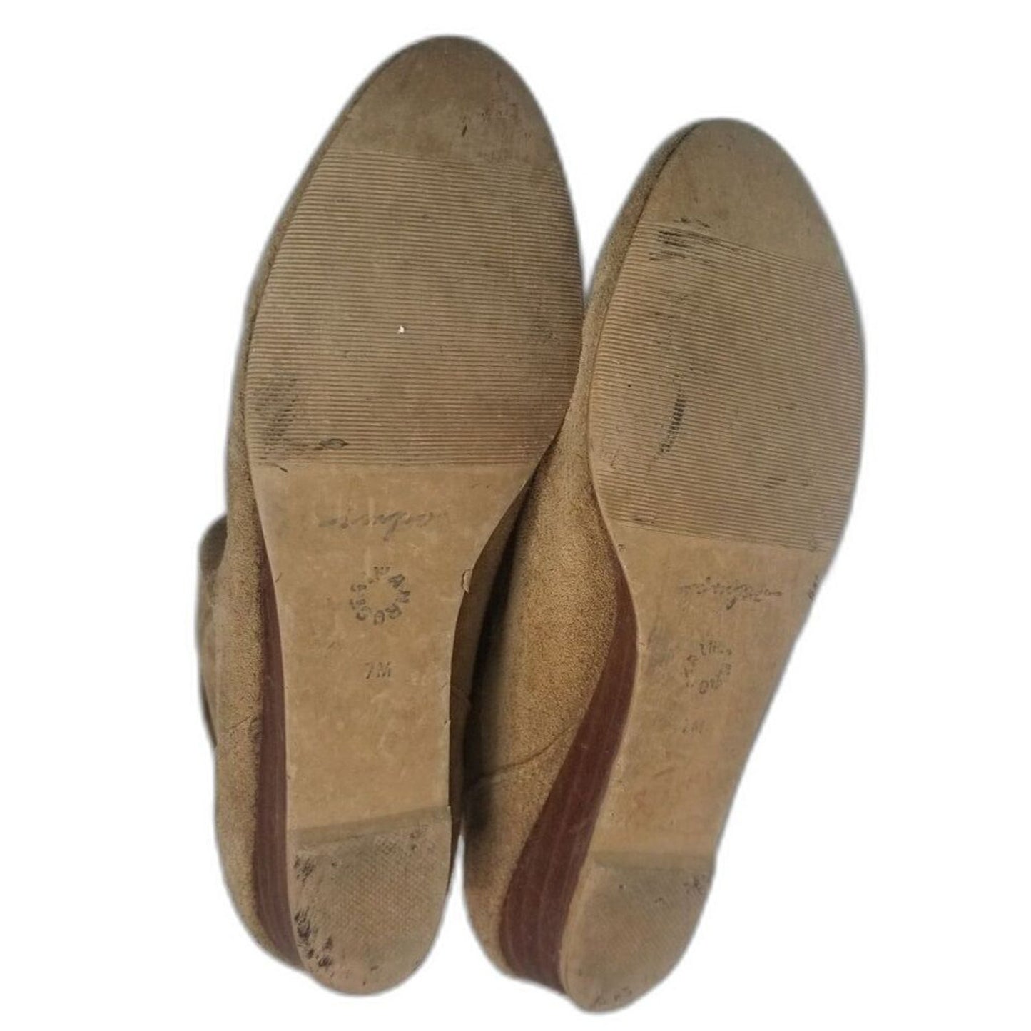 1980s Vintage Brown Suede Folded Slide On Slouch Wide Leg Almond Toe Boots 7M