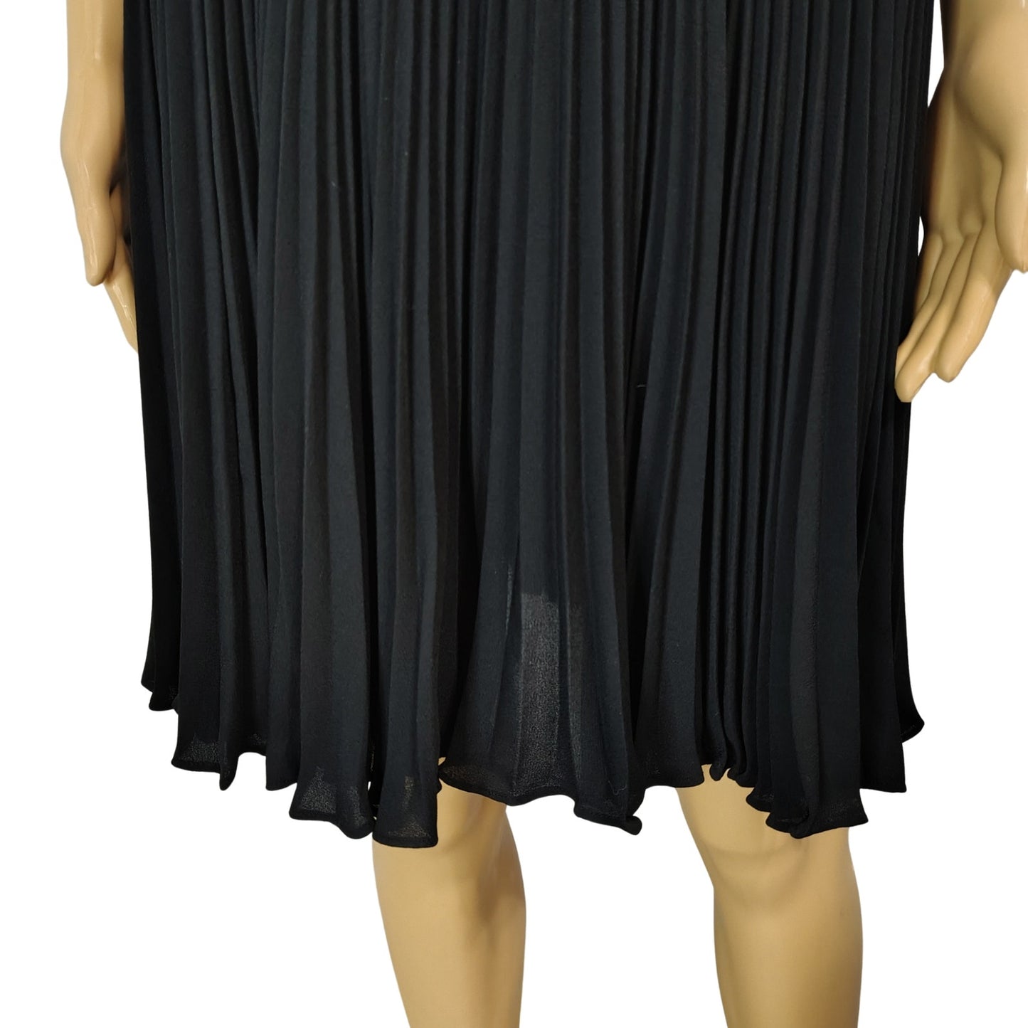 Black Gray High Waisted Pleated Ruffle Full Circle Fit & Flare Skirt Size 0
