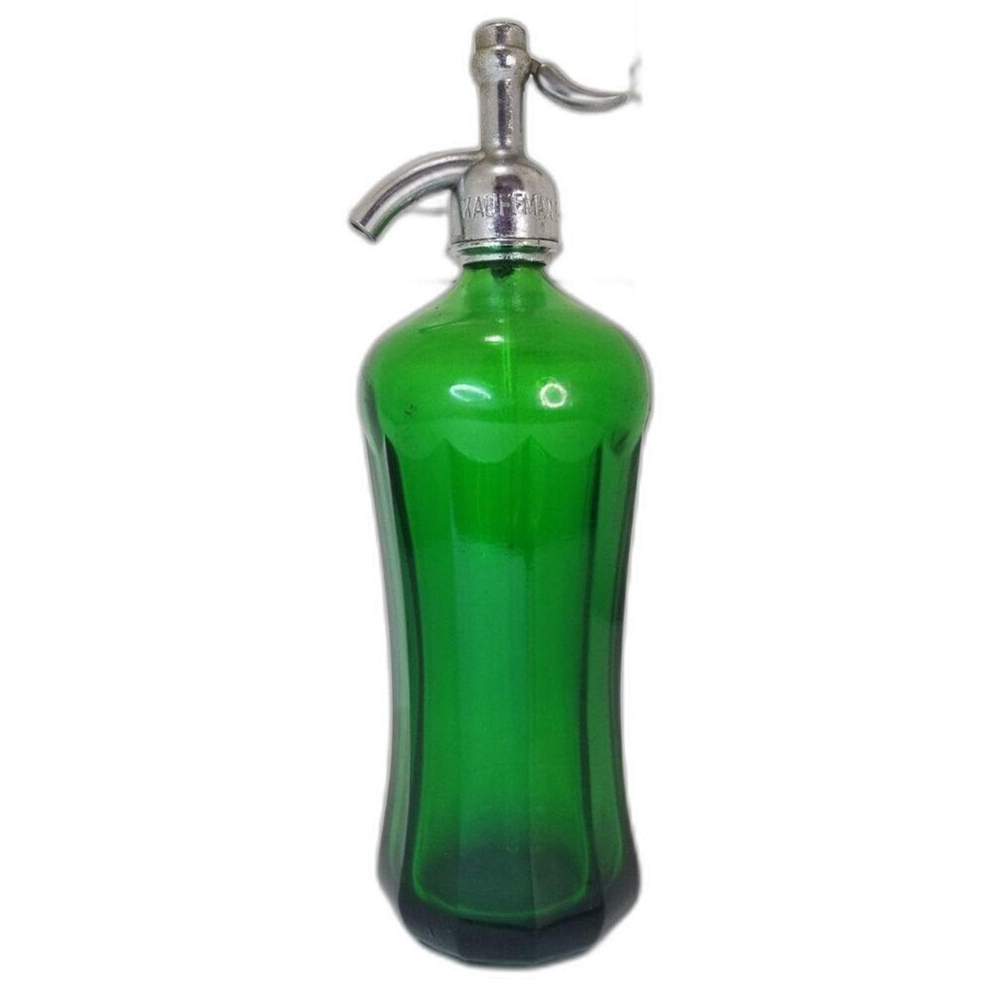 Antique Chrome Green Kauffman Beverage Co Soda Spray Seltzer Siphon Bottle 1900s
