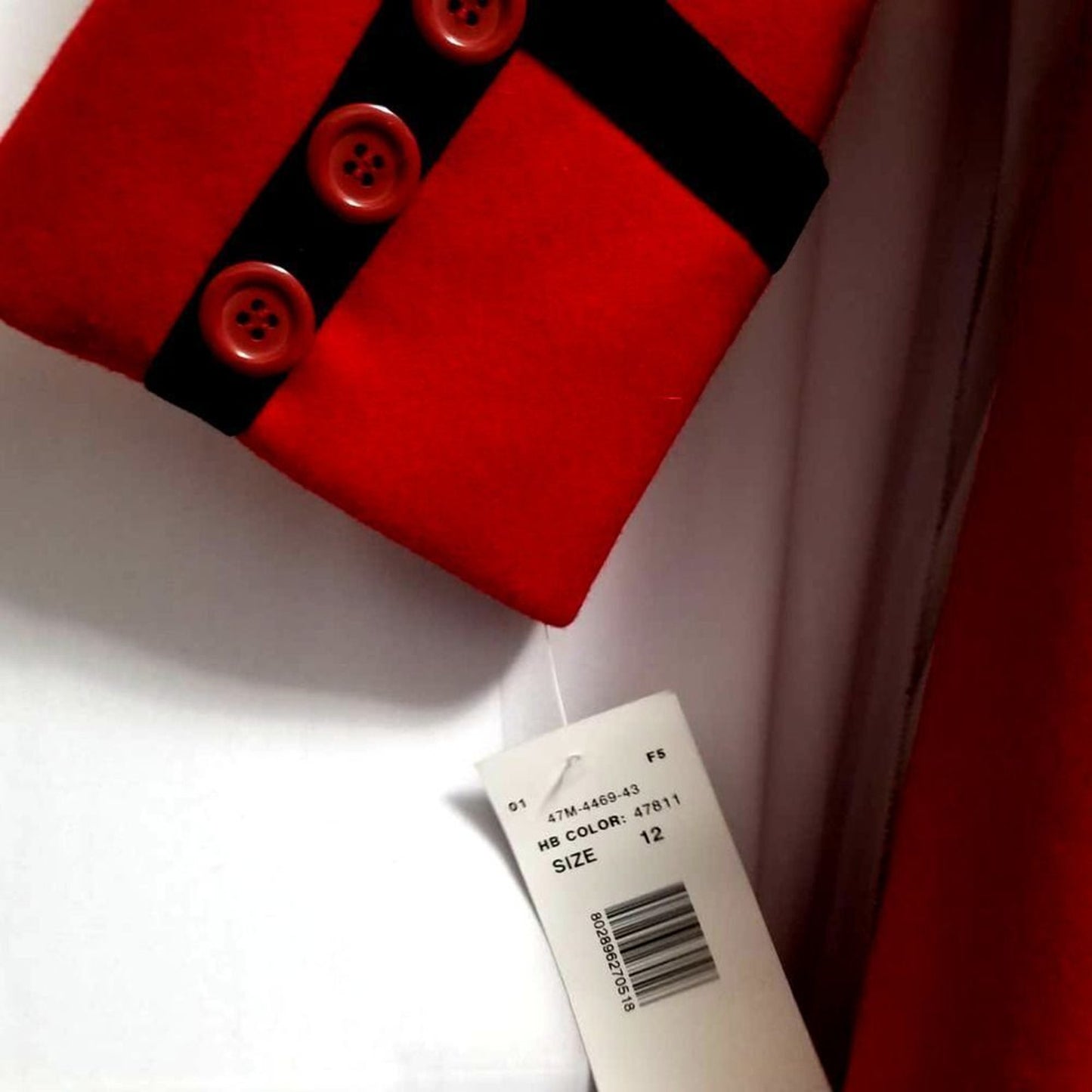 80s Long Red 100% Wool Coat Harve Benard Button Down Trench Size 12 New