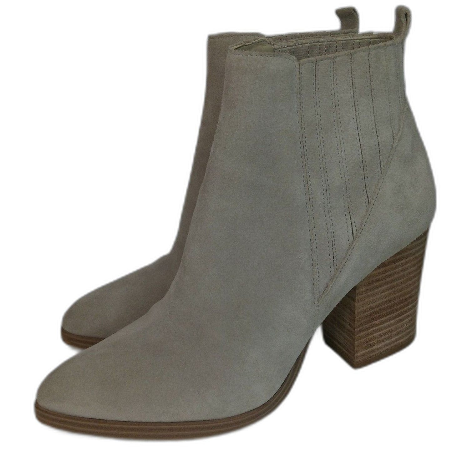 Marc Fisher Alva Taupe Suede Pull On Bootie Ankle Height Pointed Toe Size 8.5