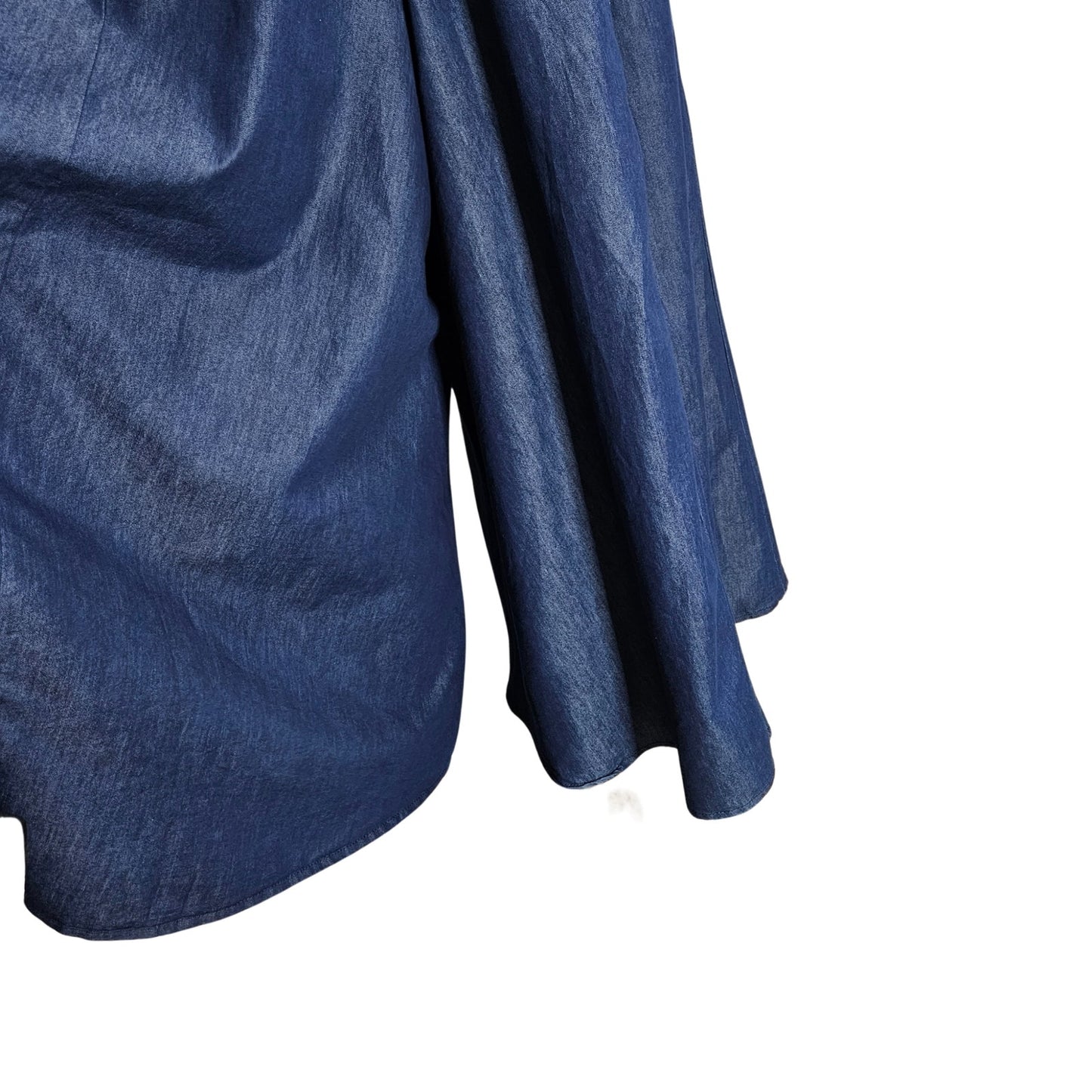 Jean Shirred Racerback Elephant Extra Wide Leg Blue Denim Romper V Neck Size XL