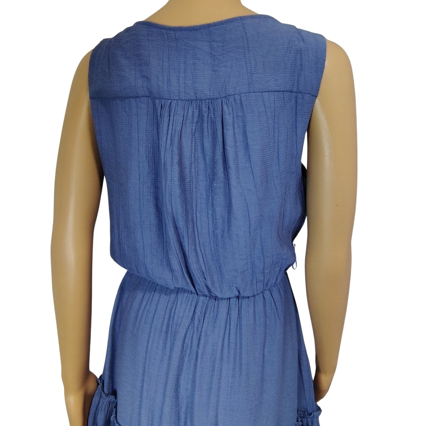 B. Darlin Women Blue Elastic Waist A-Line Ruffled Hemline Short Dress Size 5/6