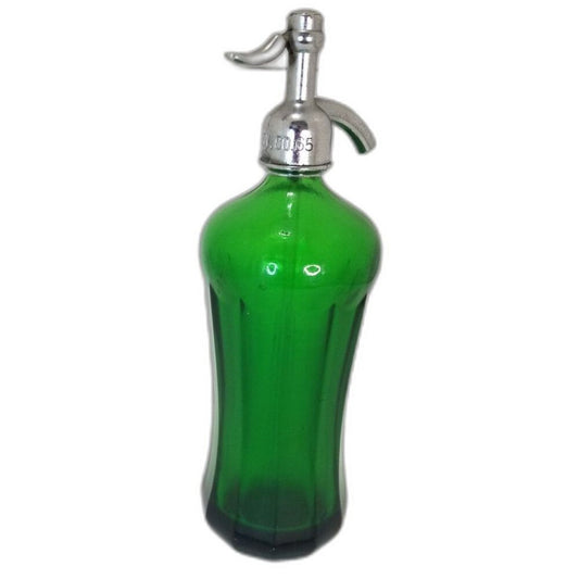 Antique Chrome Green Kauffman Beverage Co Soda Spray Seltzer Siphon Bottle 1900s