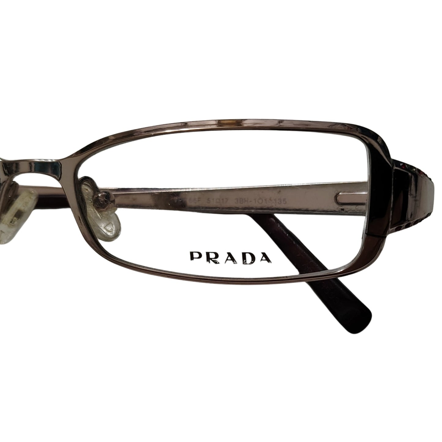 PRADA Sleek Fit Eye Glasses Specs VPR 66F 51017 3Bh-101 135 Gold Rimmed Frames