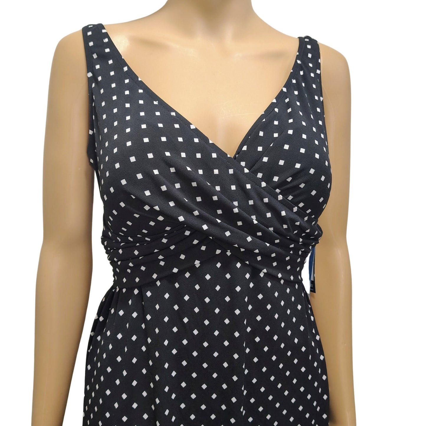 Diamonds Black White SlimSwim Magic Brands Onepiece Bathing Suit Swimdress SZ XL
