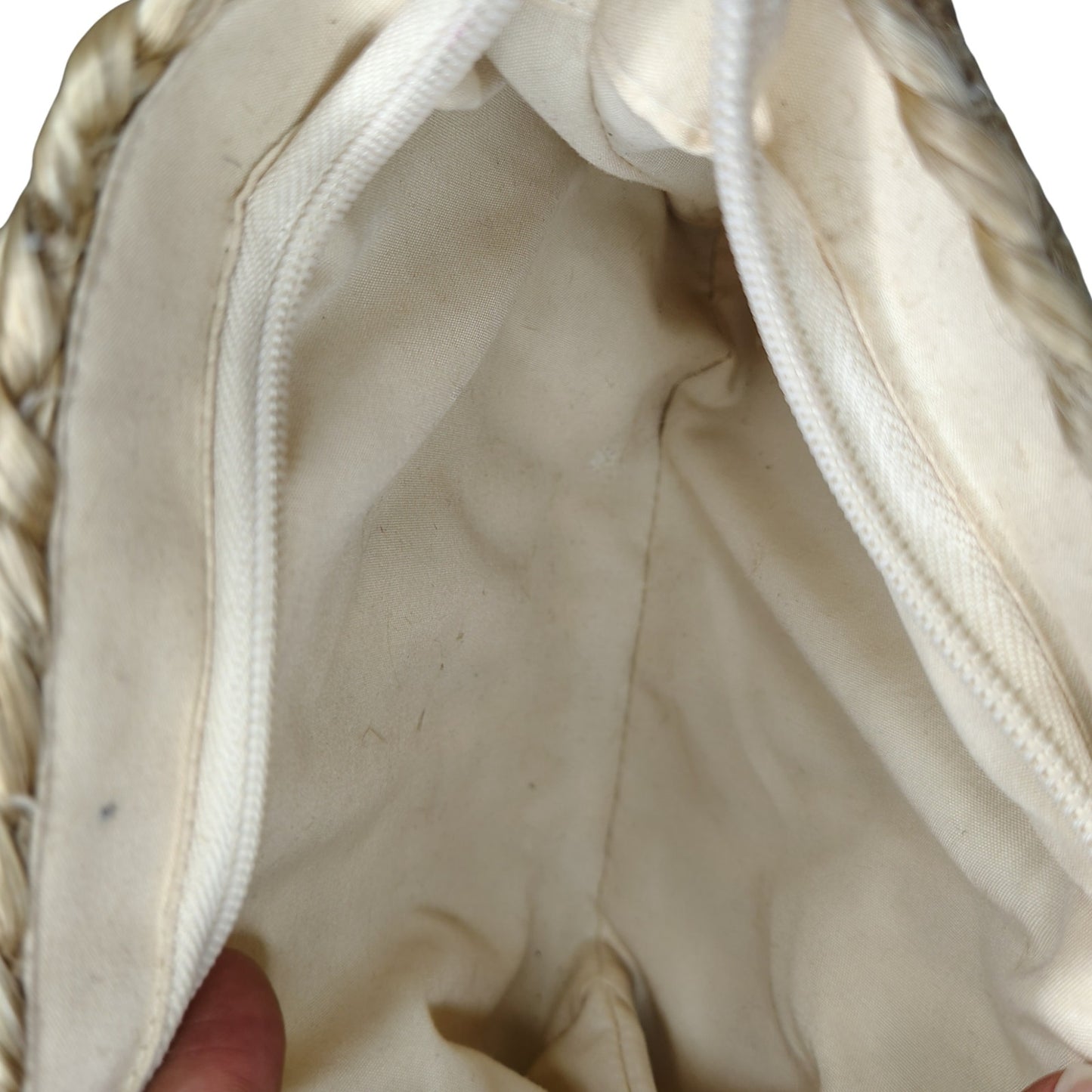 Convertible Belt Bag Fanny Pack Light Brown Cotton Jute Blend Zipper Pouch