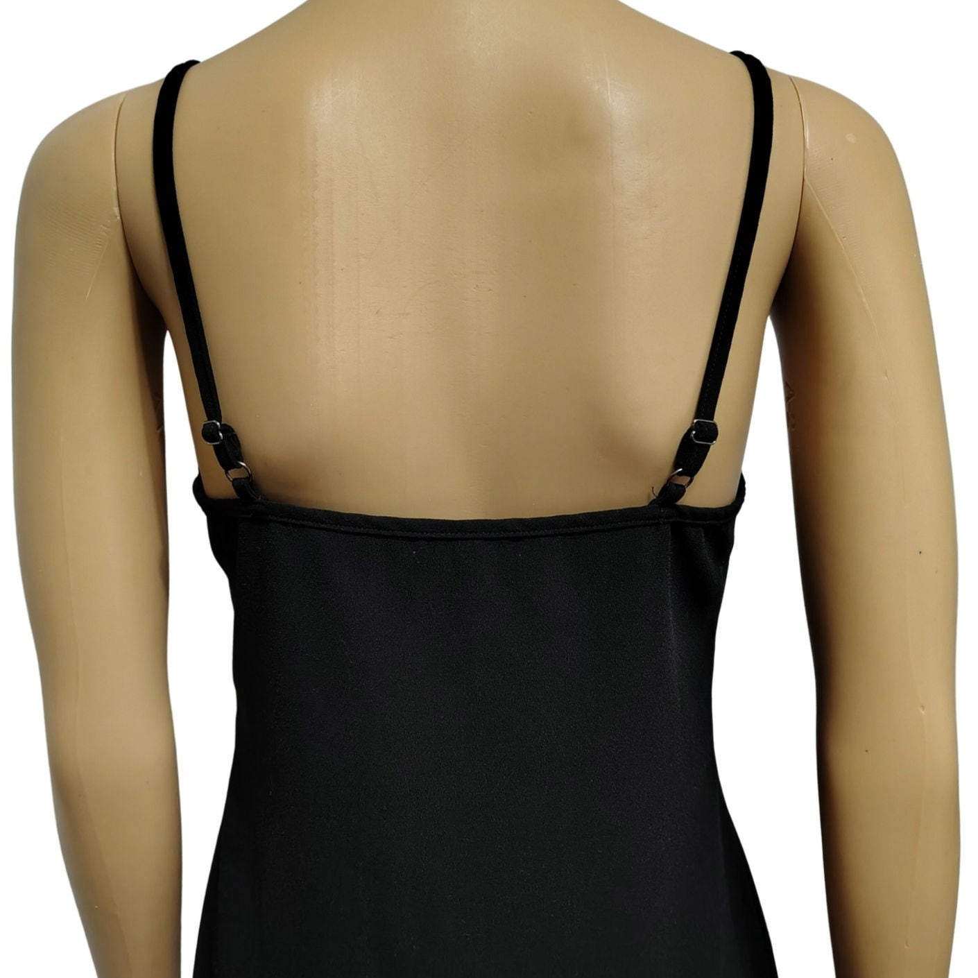 REISS Black Short Slip Dress Adjustable Spaghetti Straps V Neckline Size XS