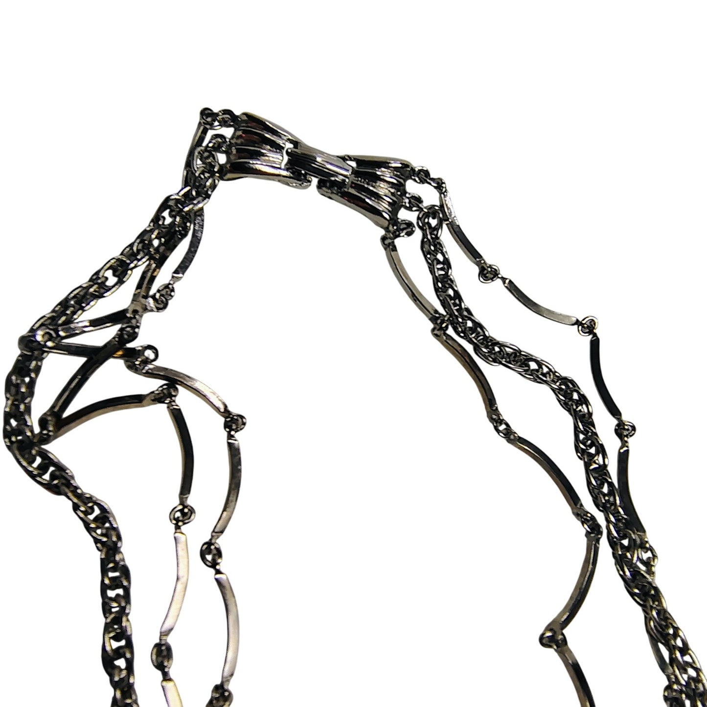 Vintage Layered Multi-chain Leaf Pendant Chain Link Necklace Victorian Style
