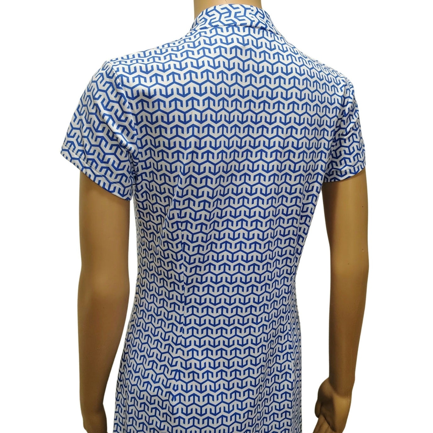 J. McLaughlin Ivana Women Short Sleeve Blue White Short Athletic Dress Sz Small