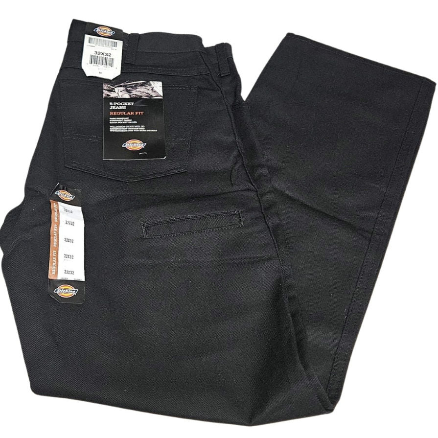 Dickies 5-Pocket Black Jeans Regular Fit Fade Resistant Staydark Fabric SZ 32x32