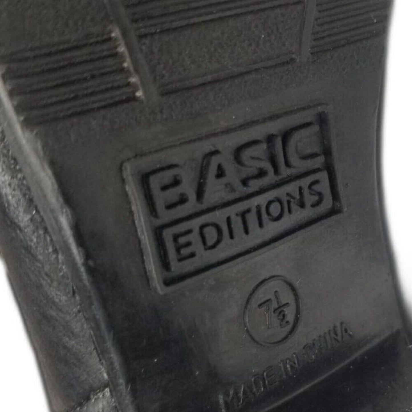 90s Vintage Black Leather Basic Editions Fold Down Mid Calf Boots Size 6