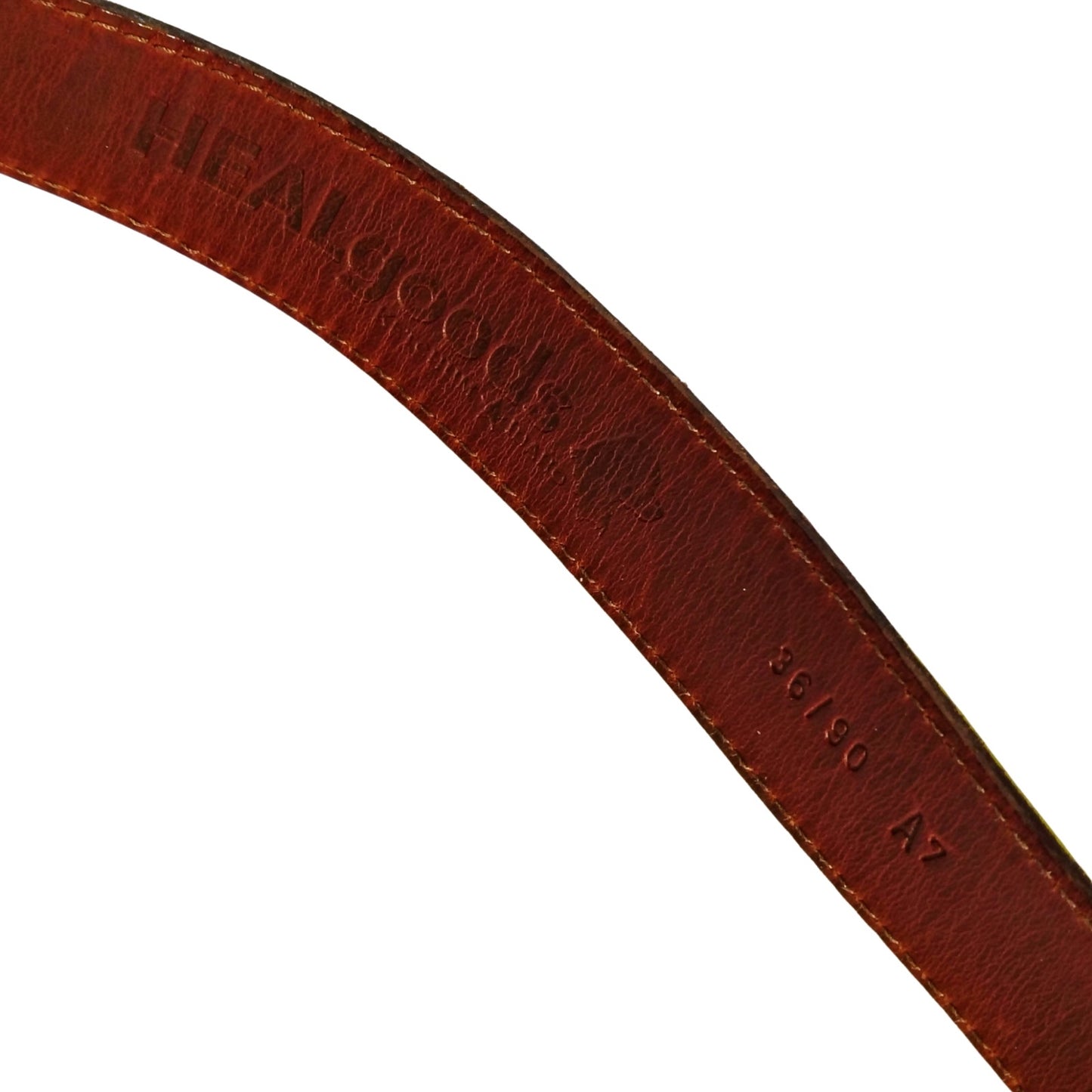 Green Floral Waxed Canvas on Brown Leather Belt Size 36 Inch by HEALgoods USA Made