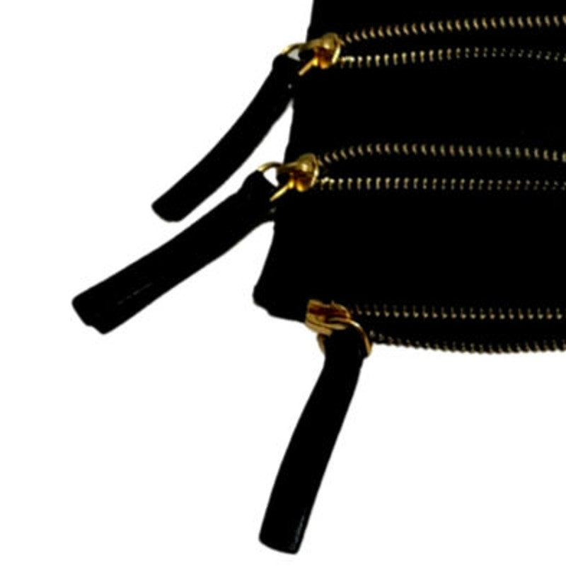 Black Marc Jacobs Piqué-shell Clutch In-Bag Organizer Three Zipped Compartrments
