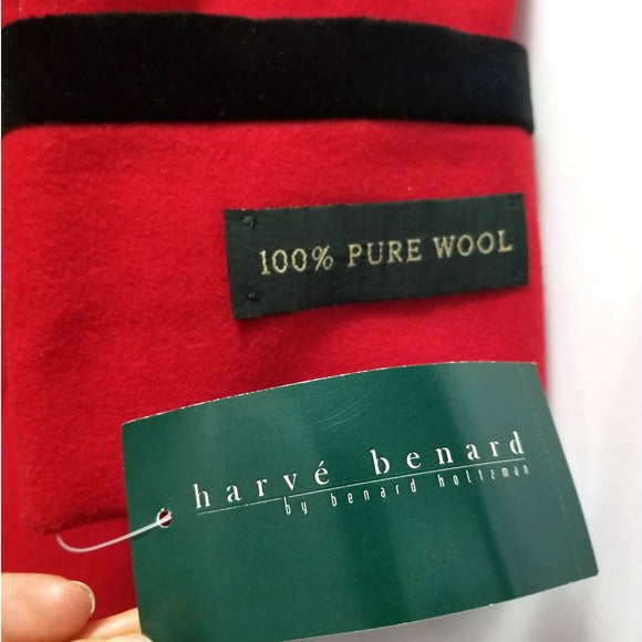 Vintage Long Red Wool Coat 100% Pure Wool Trench Coat Size 12