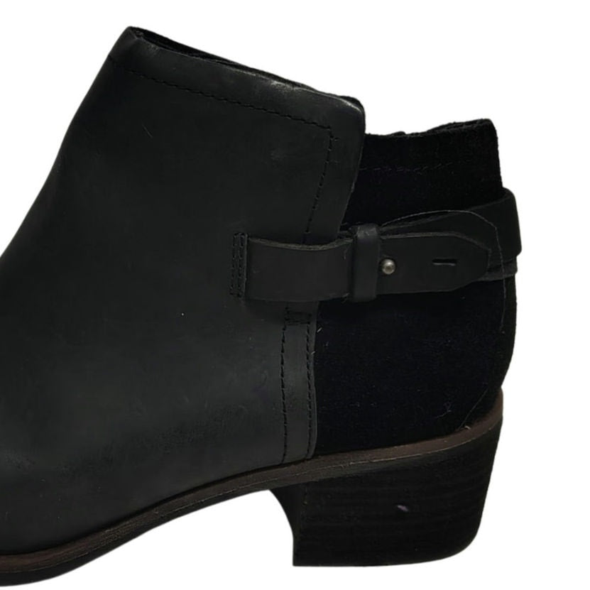 Black Leather Korks by Kork-Ease Sonya Casual Zip Ankle Bootie Womens Size 7.5