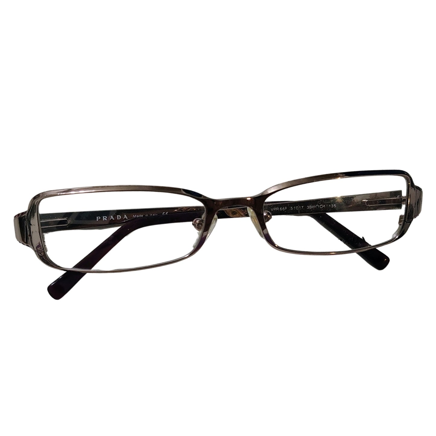 PRADA Sleek Fit Eye Glasses Specs VPR 66F 51017 3Bh-101 135 Gold Rimmed Frames