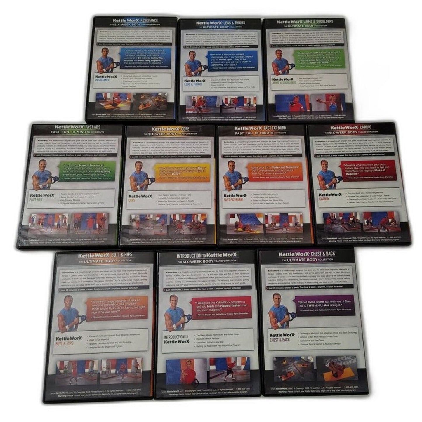 Kettle Worx The Six-Week Body Transformation 10 DVD Video Compilation Set