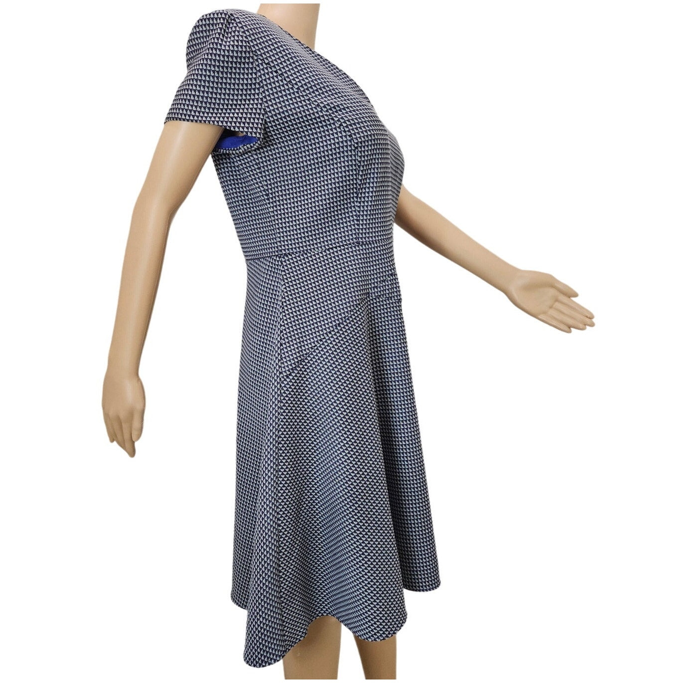 Hugo Boss Halomi Purple Gray Fit & Flare Back Zip Dress Size 8 US 12 UK 44 IT